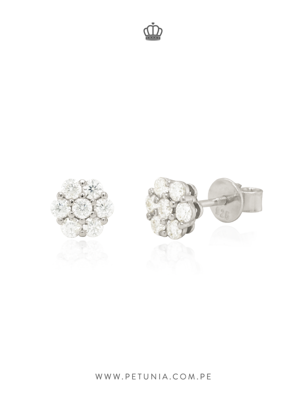 Aretes Layla Moissanita plata 7 mm - Imagen 3