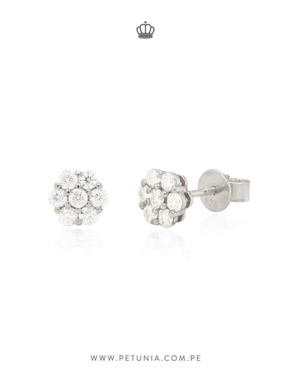 Aretes Layla Moissanita plata 7mm
