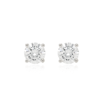Aretes Stud Moissanita plata 6 mm