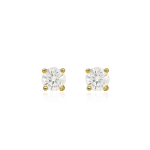 Aretes Stud Moissanita Dorado 4 mm