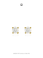 Aretes Stud Moissanita Dorado 4 mm