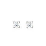 Aretes Stud Moissanita plata 4 mm