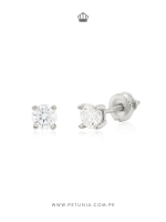 Aretes Stud Moissanita plata 4 mm - Imagen 3