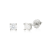 Aretes Stud Moissanita plata 6 mm