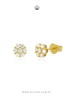 Aretes Layla Moissanita dorado 7 mm - Imagen 3