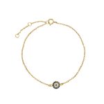 Pulsera ojo cristal dorado