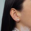 Aretes Stud Moissanita plata 6 mm