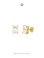 Aretes Bianca Baguette dorado 8 mm - Imagen 2