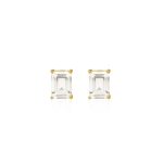 Aretes Bianca Baguette dorado 8 mm