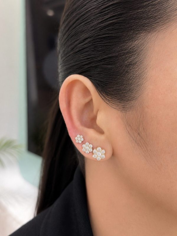 Aretes Layla Moissanita dorado 7mm