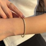 Pulsera Tennis Bezel Moissanita 2mm dorado