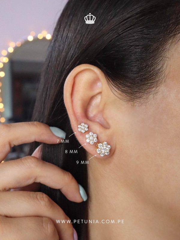 Aretes Layla Moissanita 8 mm plata - Imagen 3