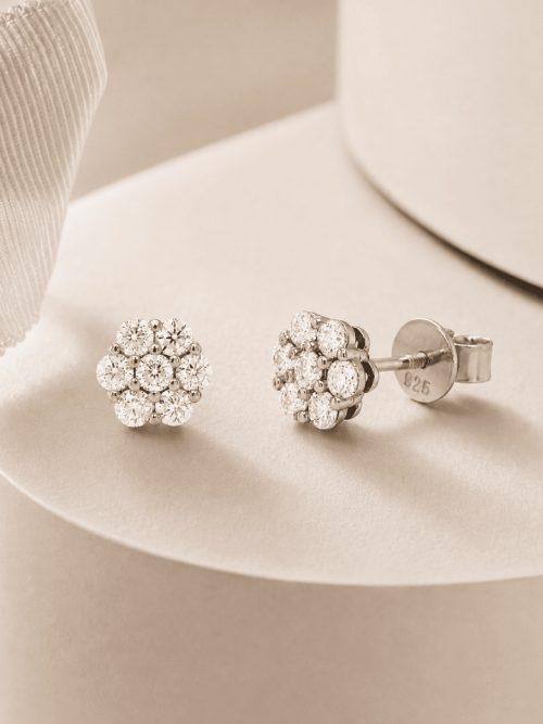 Aretes Layla Moissanita plata 7mm