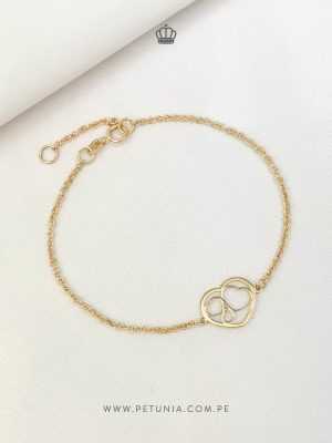 Pulsera 3 Corazones oro