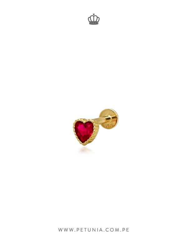 Piercing Ilusion heart rojo