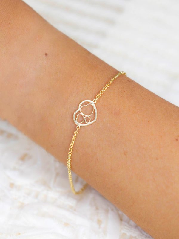 Pulsera 3 Corazones oro - Imagen 2