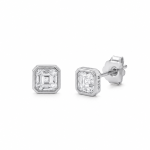 Aretes Kelly Moissanita plata 4 mm