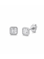 Aretes Kelly Moissanita plata 4 mm