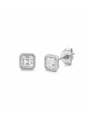 Aretes Kelly Moissanita plata 4 mm