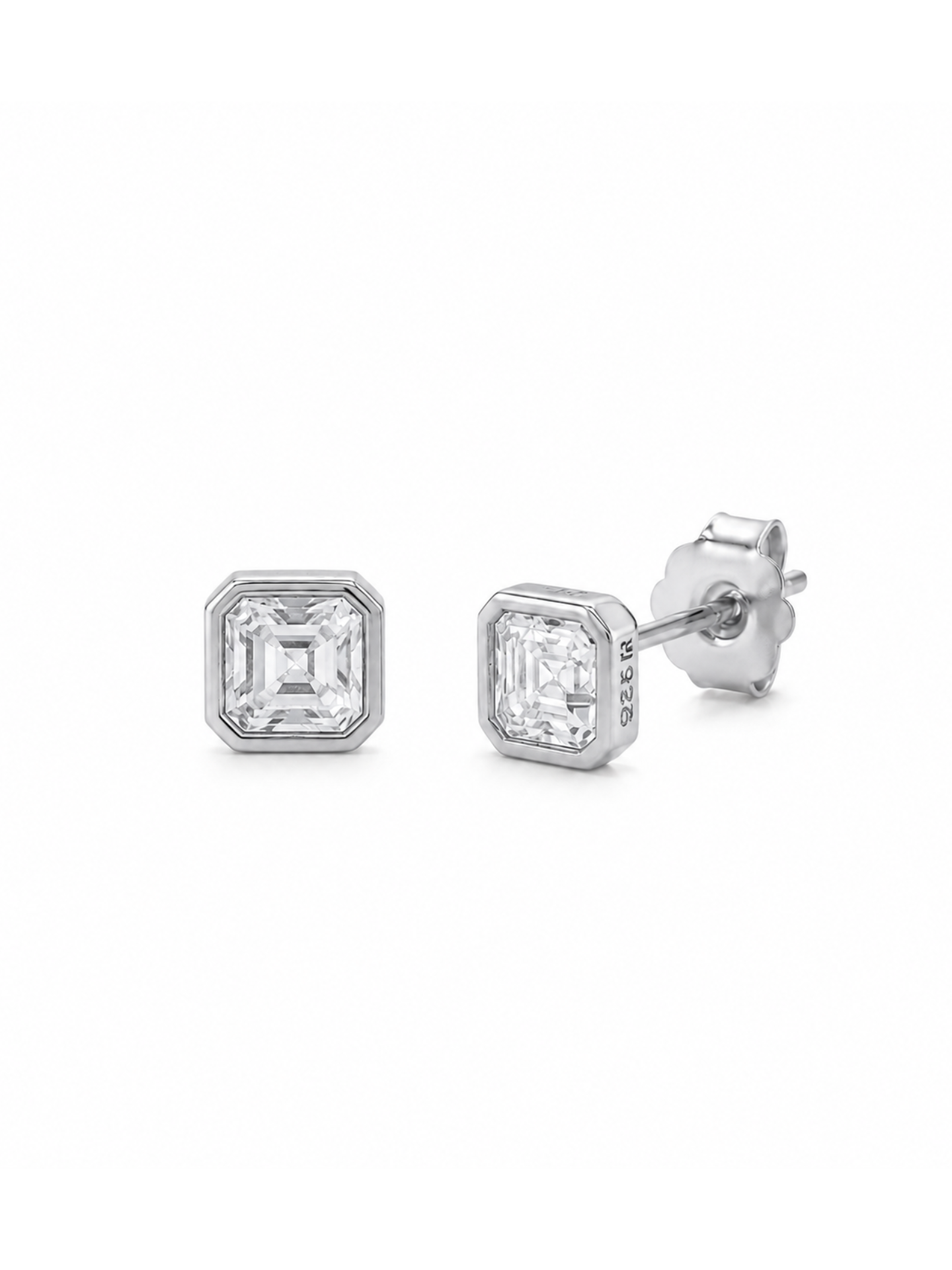 Aretes kelly 4 Aretes Kelly Moissanita plata 4 mm - Imagen 1