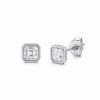 Aretes Kelly Moissanita plata 4 mm