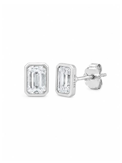 Aretes Kelly Moissanita plata