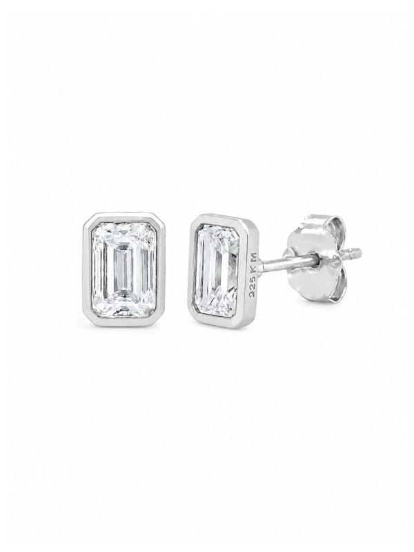 Aretes Kelly Moissanita plata