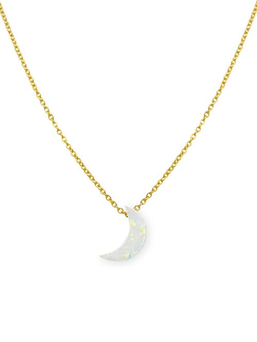 Cadena Luna opalo blanco