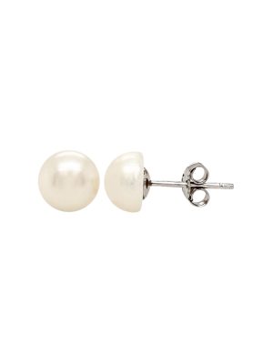 Aretes Perla plata 6 mm