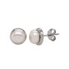 Aretes Media perla plata