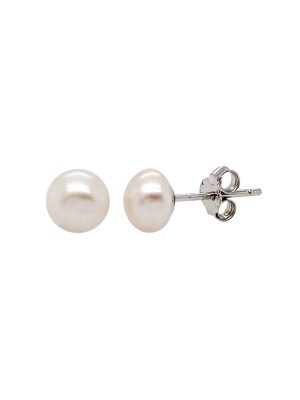 Aretes Perla plata 5 mm