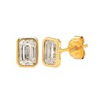 Aretes Kelly Moissanita dorado