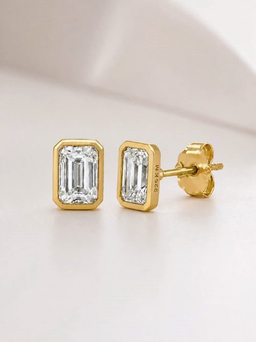Aretes Kelly Moissanita dorado