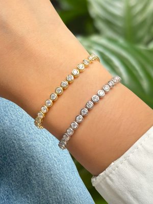 Pulsera Tennis Bezel Moissanita 3 mm