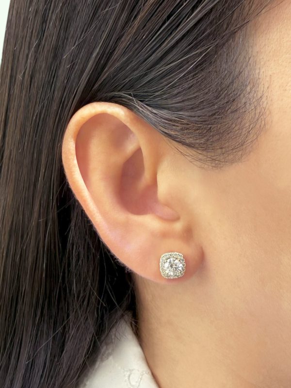 Aretes Olive Moissanita dorado - Imagen 2