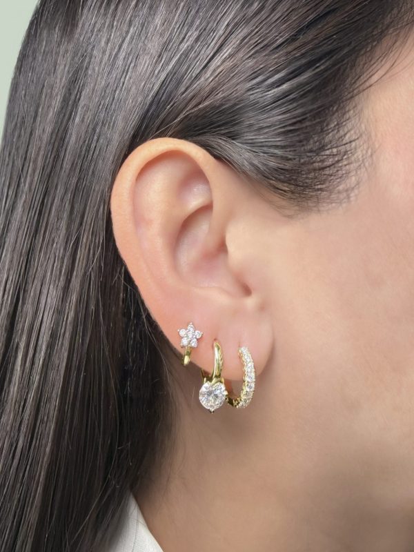 Aretes Irene Moissanita dorado
