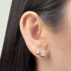 Aretes Kelly Moissanita plata 4 mm