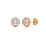 Aretes Solitario Bezel 5mm