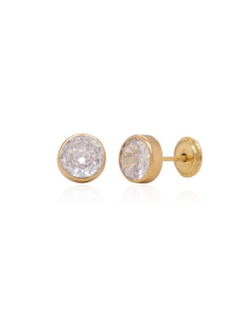 Aretes Solitario Bezel 5mm
