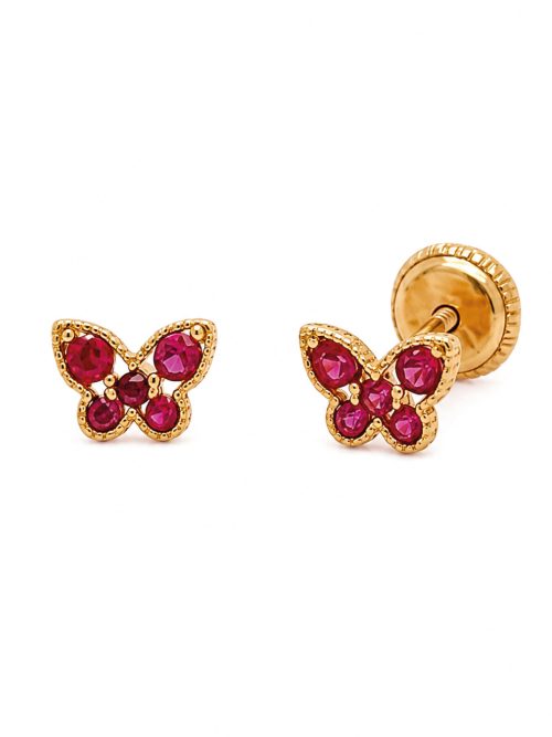 Aretes Mariposa fucsia