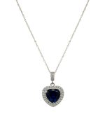 Cadena Diana corazon azul