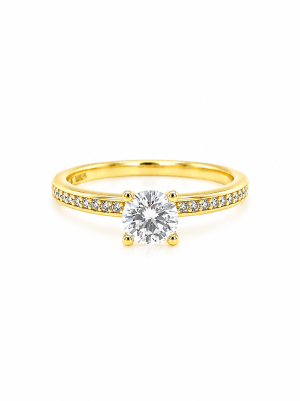 Anillo Alessia Moissanita dorado