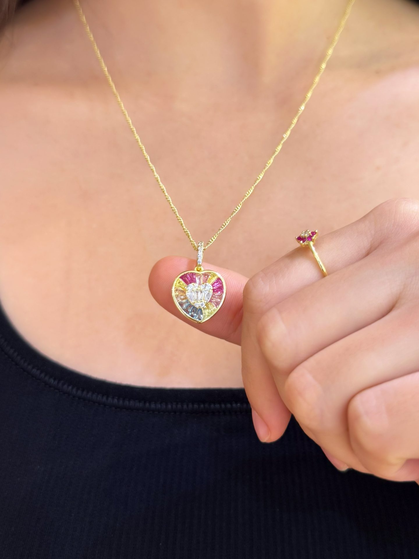 Cadena Mia corazon multicolor