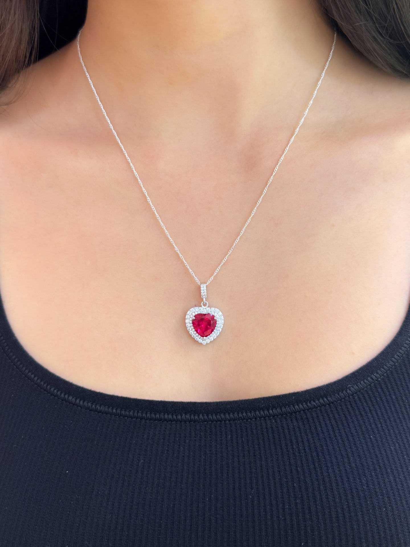 Cadena Diana corazon rojo