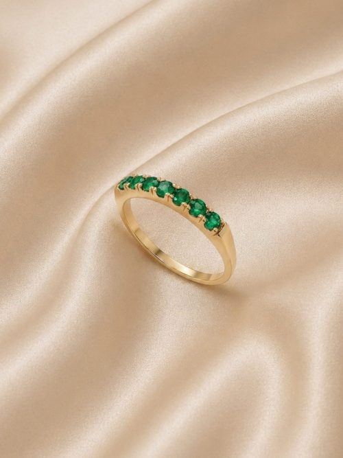 anillo esmeralda Anillo medio rivier esmeralda
