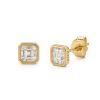 Aretes Kelly Moissanita 4 mm dorado