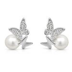 Aretes Mariposa perla