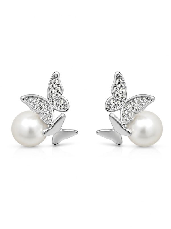Aretes Mariposa perla