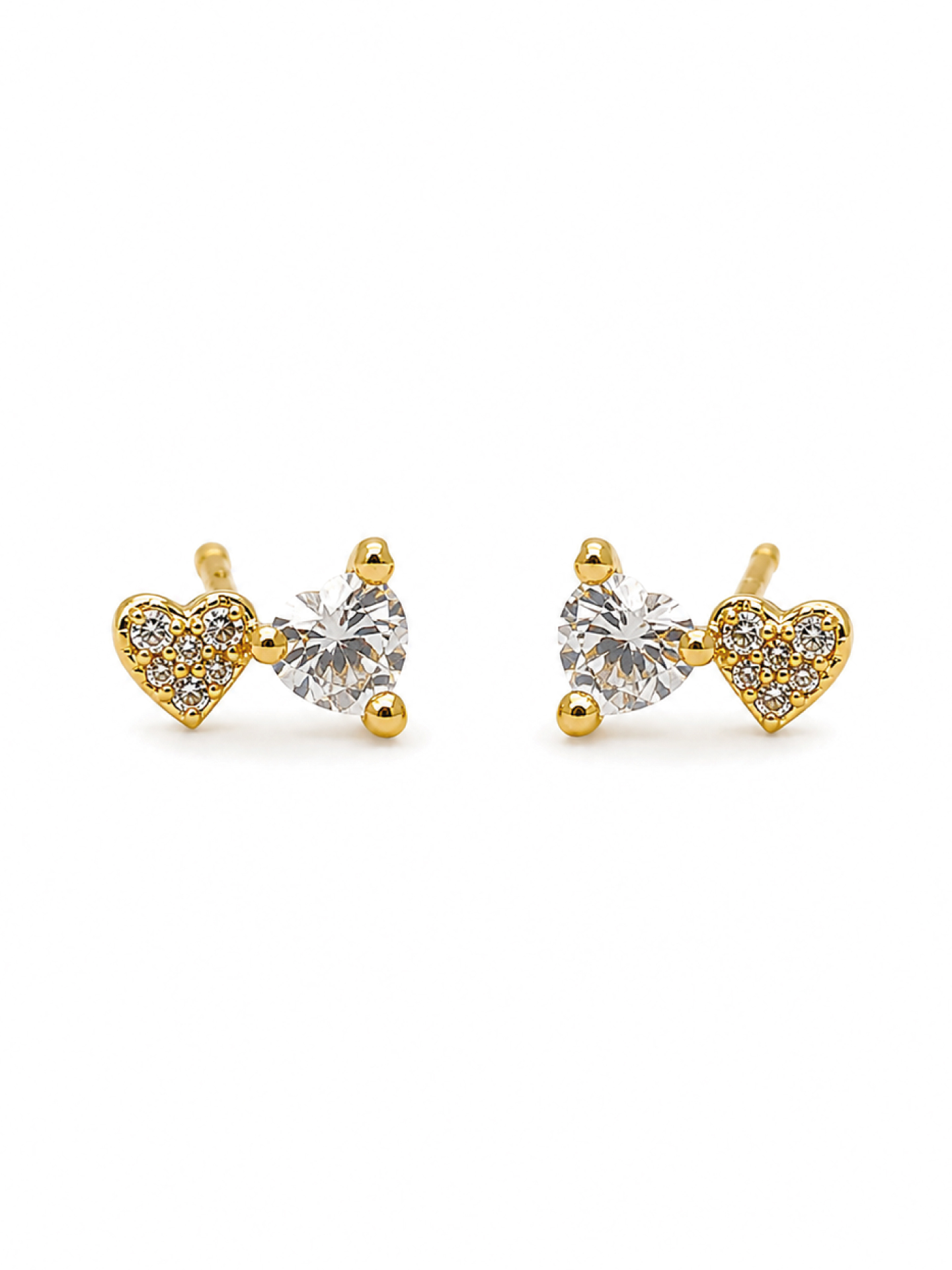 aretes corazon mini Aretes Corazon petit dorado - Imagen 1