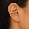 Duo Ear Cuff chunky Beads